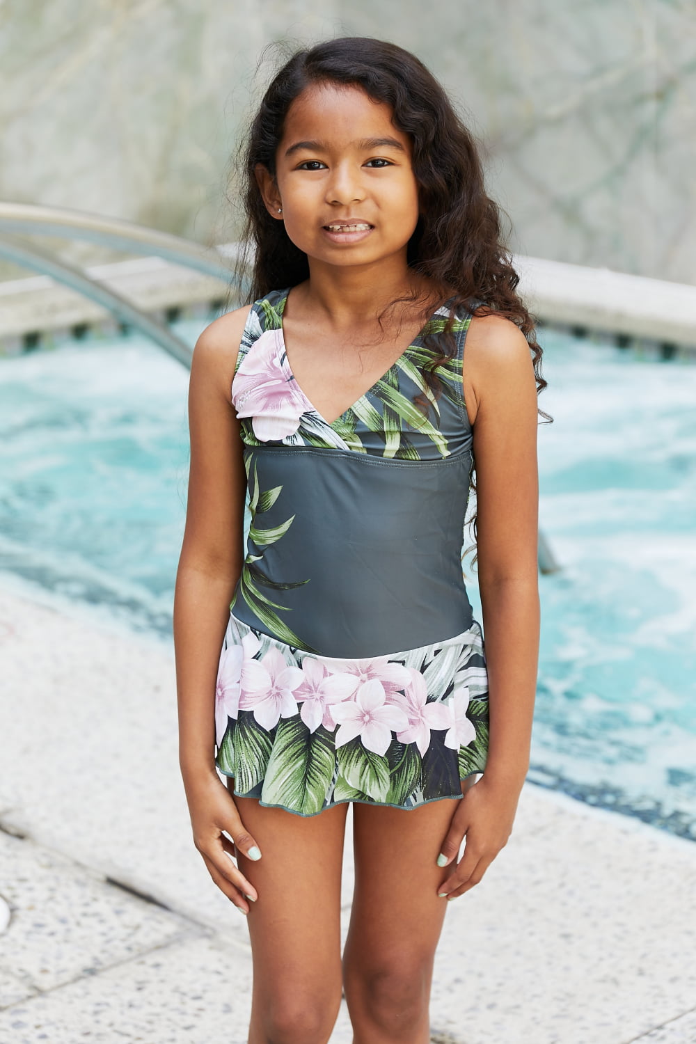 Aloha Forest One-Piece Swim Dress